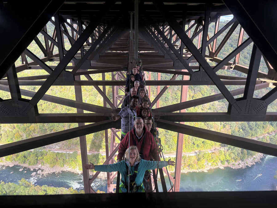 Group enjoying the bridge walk
